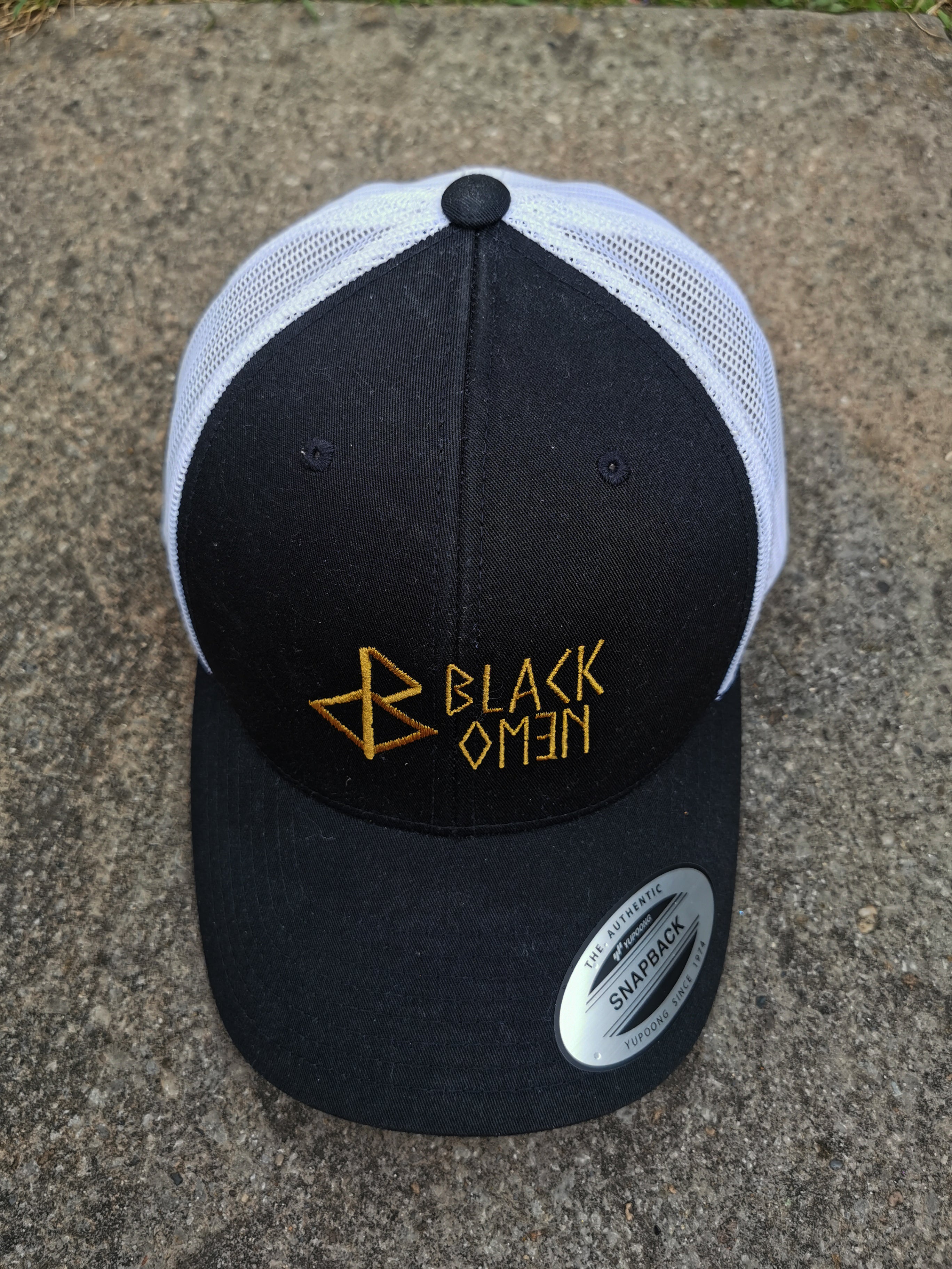 BLACK-OMƎN TRUCKER HAT / BLACK / WHITE / OLD GOLD - BLACK-OMƎN