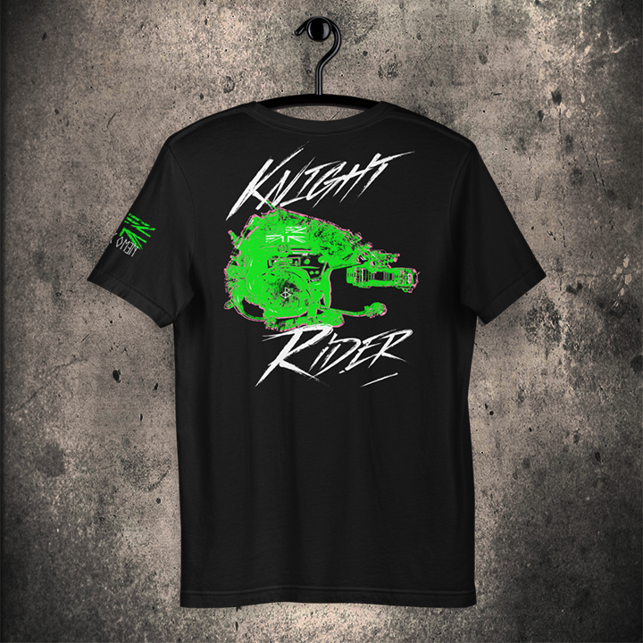 THE KNIGHT RIDER / Short-Sleeve Unisex T-Shirt / BLACK / NVG - BLACK-OMƎN