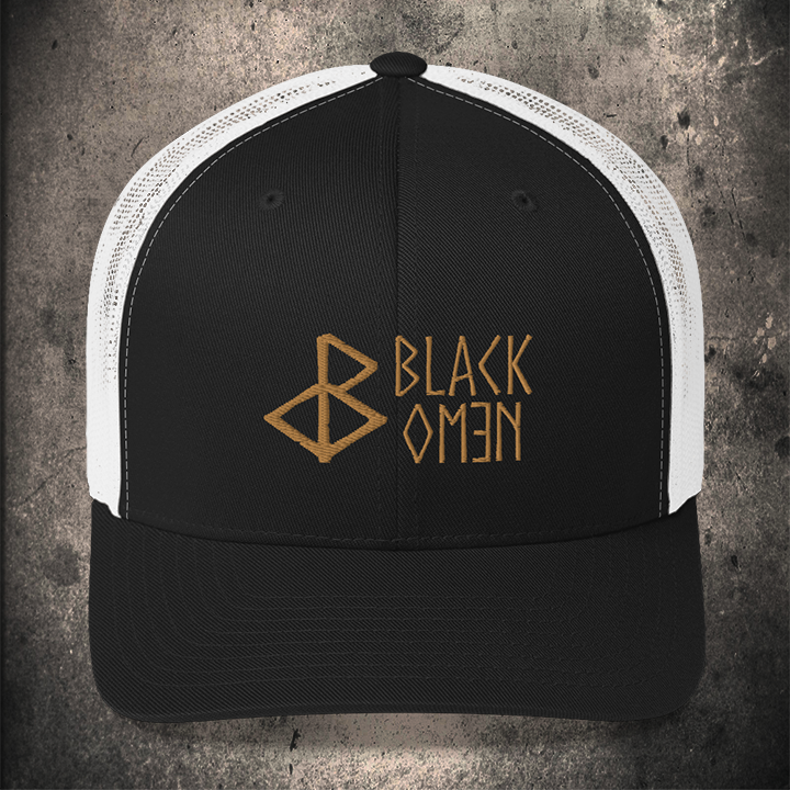 BLACK-OMƎN TRUCKER HAT / BLACK / WHITE / OLD GOLD - BLACK-OMƎN