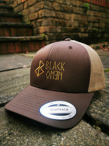 BLACK-OMƎN TRUCKER HAT / BROWN / OLD GOLD - BLACK-OMƎN