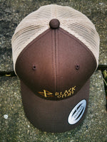 BLACK-OMƎN TRUCKER HAT / BROWN / OLD GOLD - BLACK-OMƎN