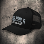 VALHALLA TRUCKER CAP / 2 COLOUR OPTIONS - BLACK-OMƎN