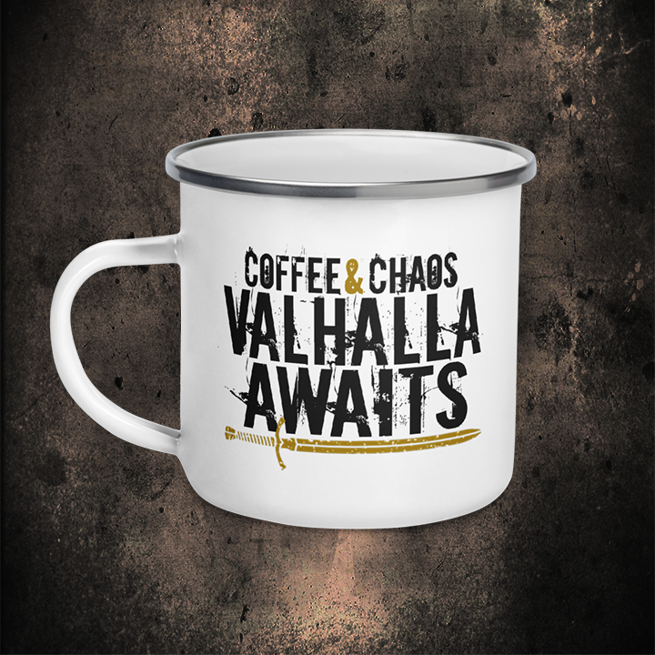 COFFEE & CHAOS Enamel Mug - BLACK-OMƎN